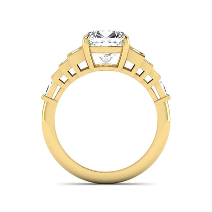 Princess Cluster Prong Set Lab Grown Diamond Engagement Ring