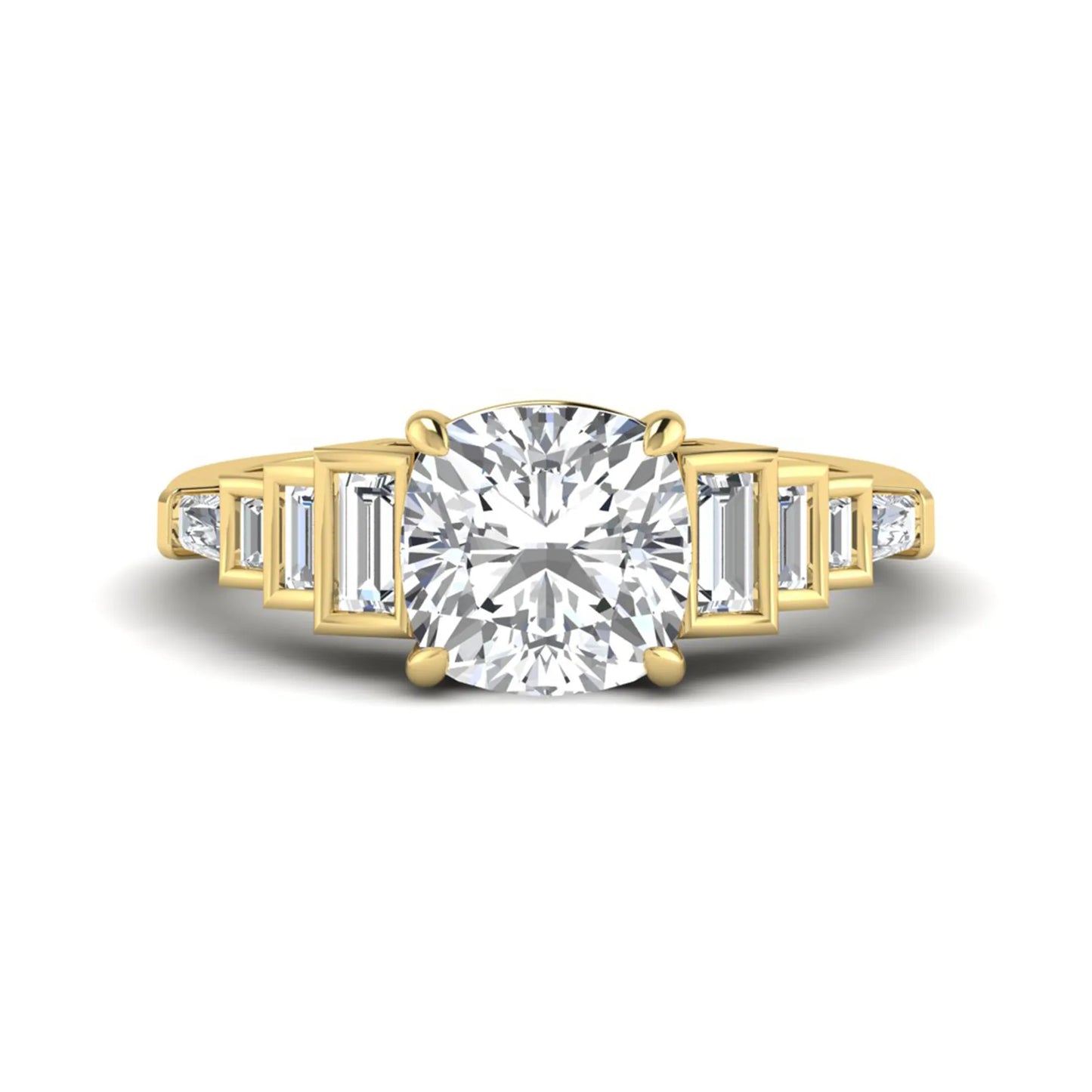 Princess Cluster Prong Set Lab Grown Diamond Engagement Ring