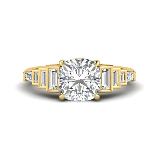 Princess Cluster Prong Set Lab Grown Diamond Engagement Ring