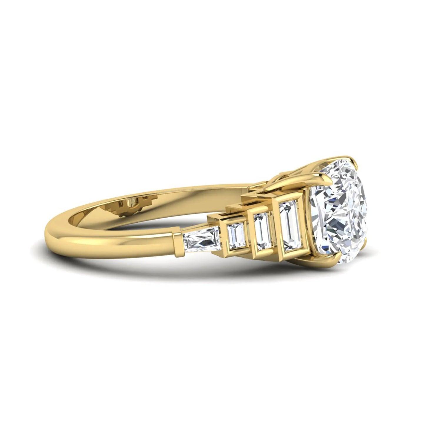 Princess Cluster Prong Set Lab Grown Diamond Engagement Ring