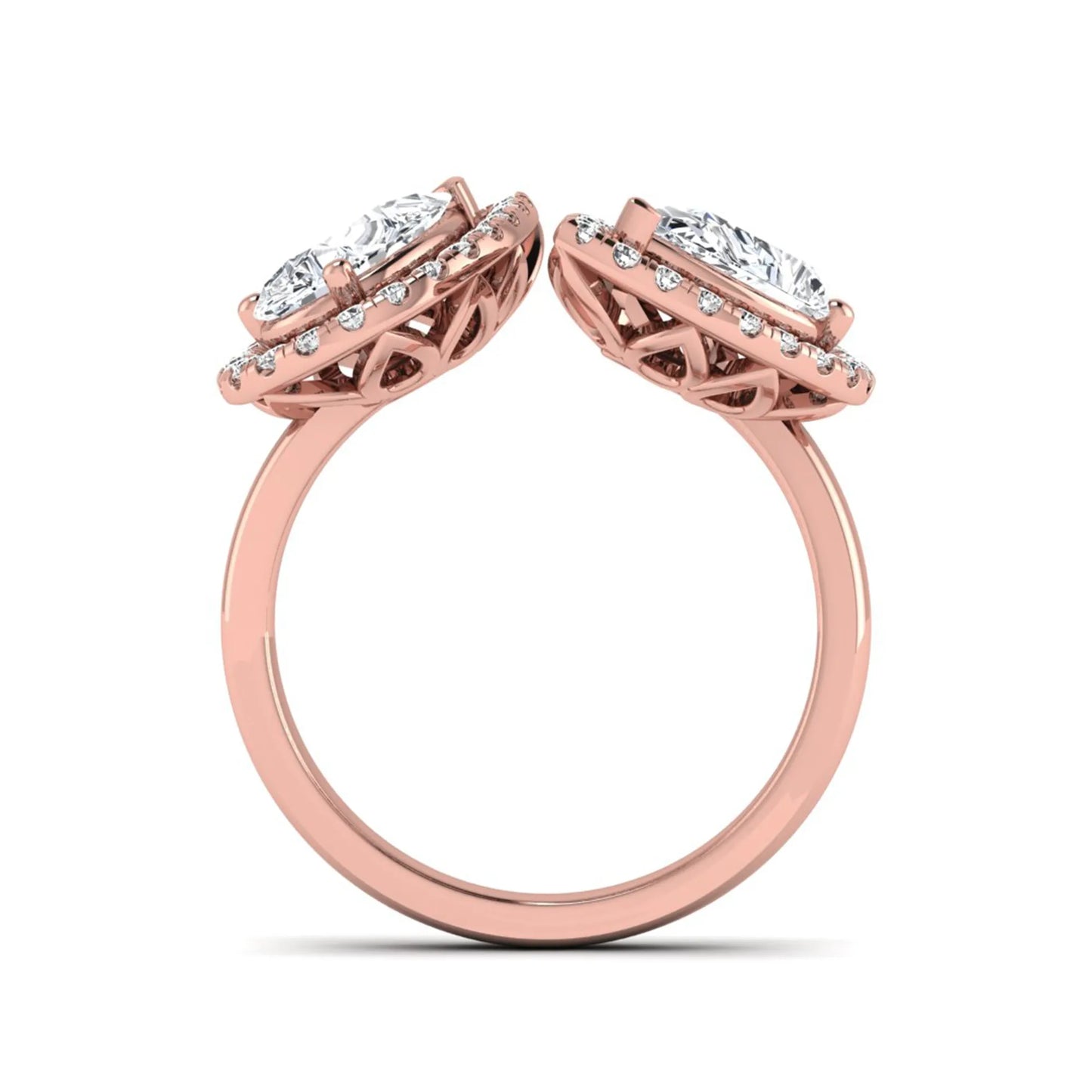 Princess Cluster Prong Set Lab Grown Diamond Engagement Ring