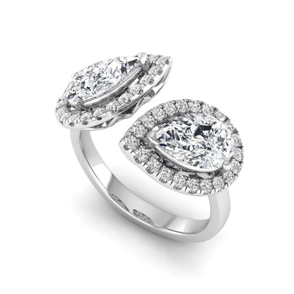 Princess Cluster Prong Set Lab Grown Diamond Engagement Ring