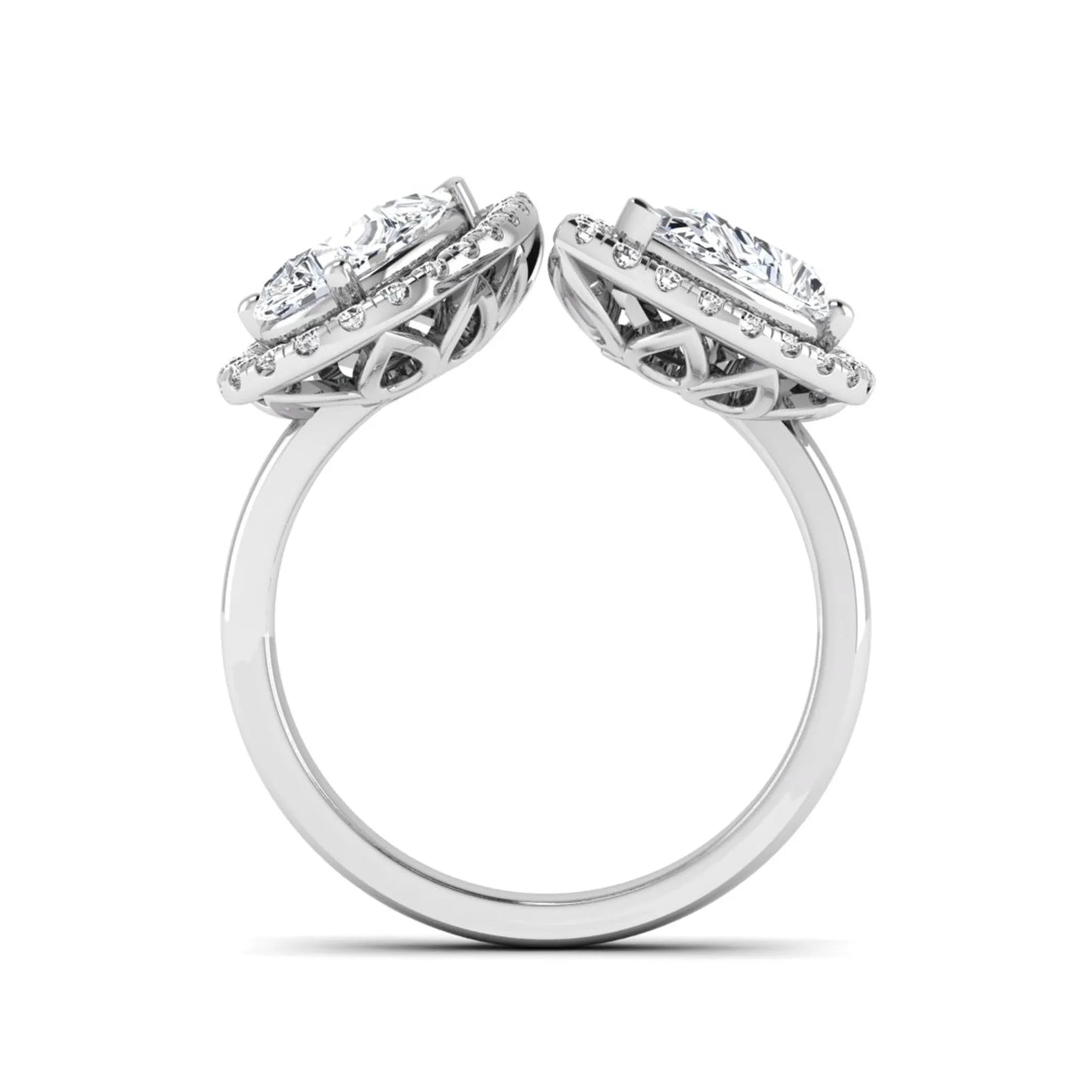 Princess Cluster Prong Set Lab Grown Diamond Engagement Ring