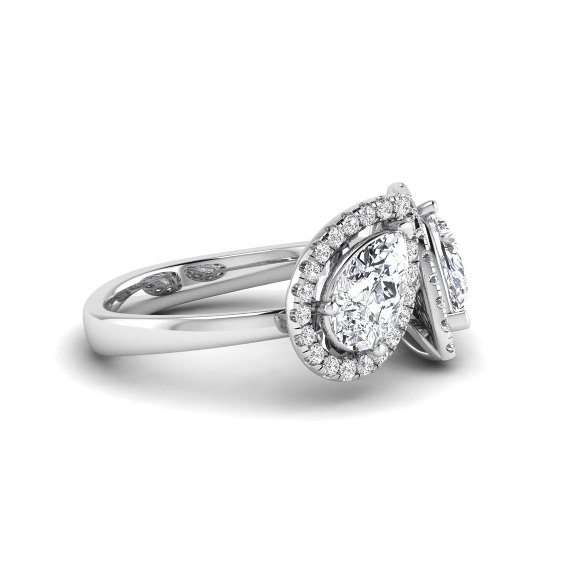 Princess Cluster Prong Set Lab Grown Diamond Engagement Ring