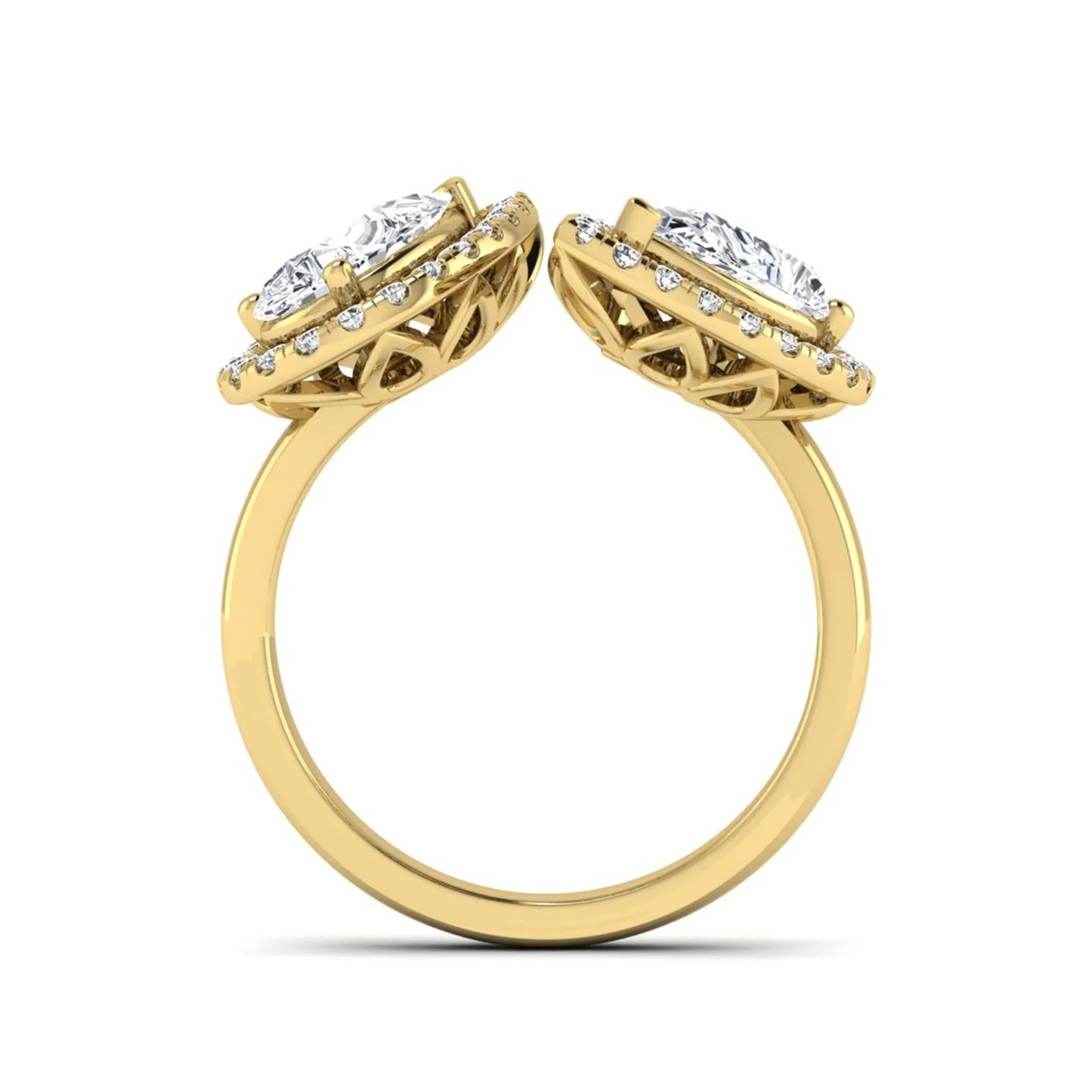 Princess Cluster Prong Set Lab Grown Diamond Engagement Ring