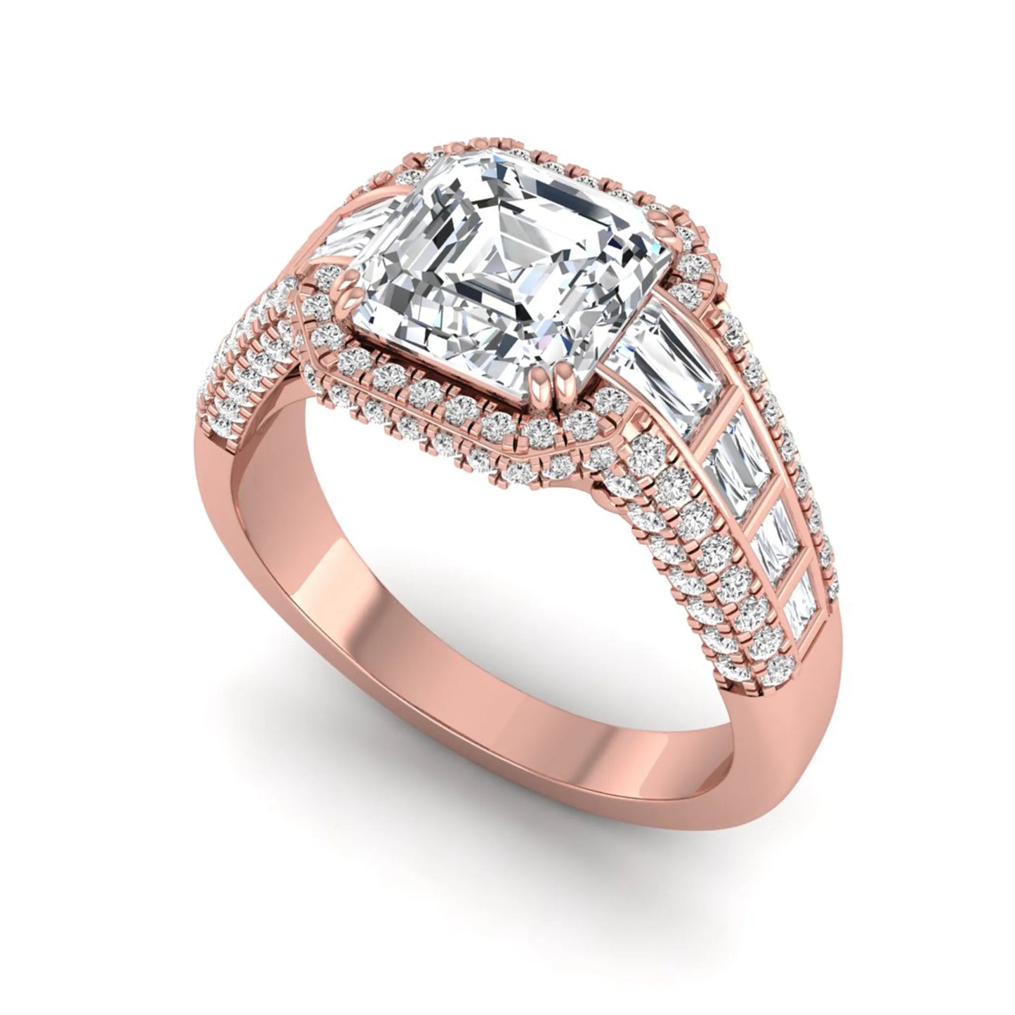 Princess Cluster Prong Set Lab Grown Diamond Engagement Ring
