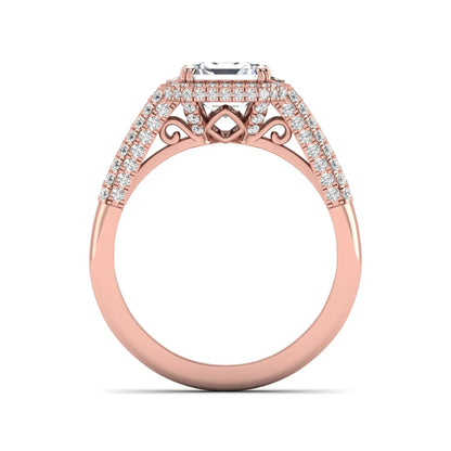 Princess Cluster Prong Set Lab Grown Diamond Engagement Ring