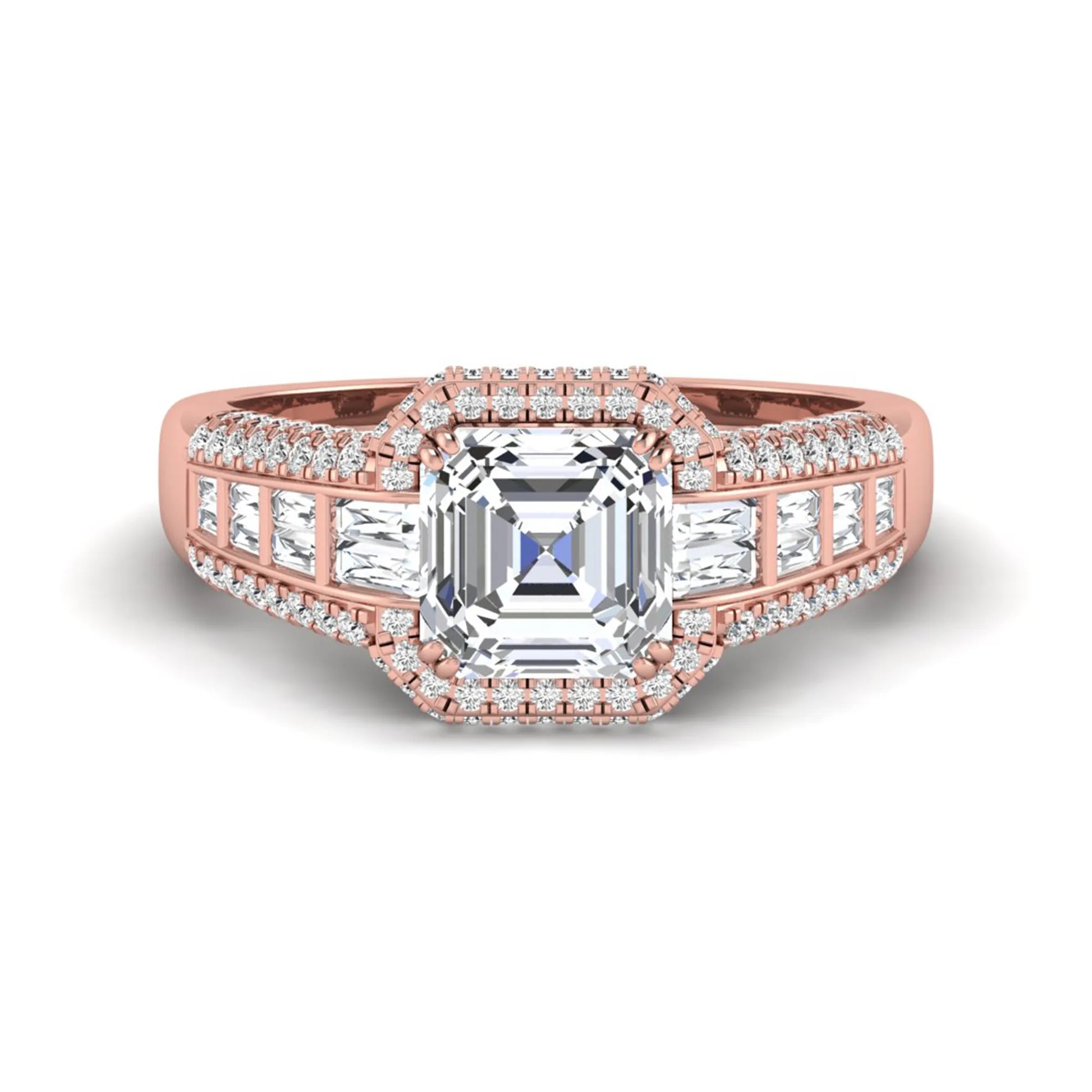Princess Cluster Prong Set Lab Grown Diamond Engagement Ring