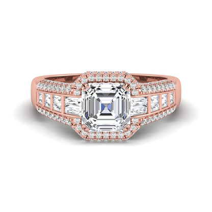 Princess Cluster Prong Set Lab Grown Diamond Engagement Ring