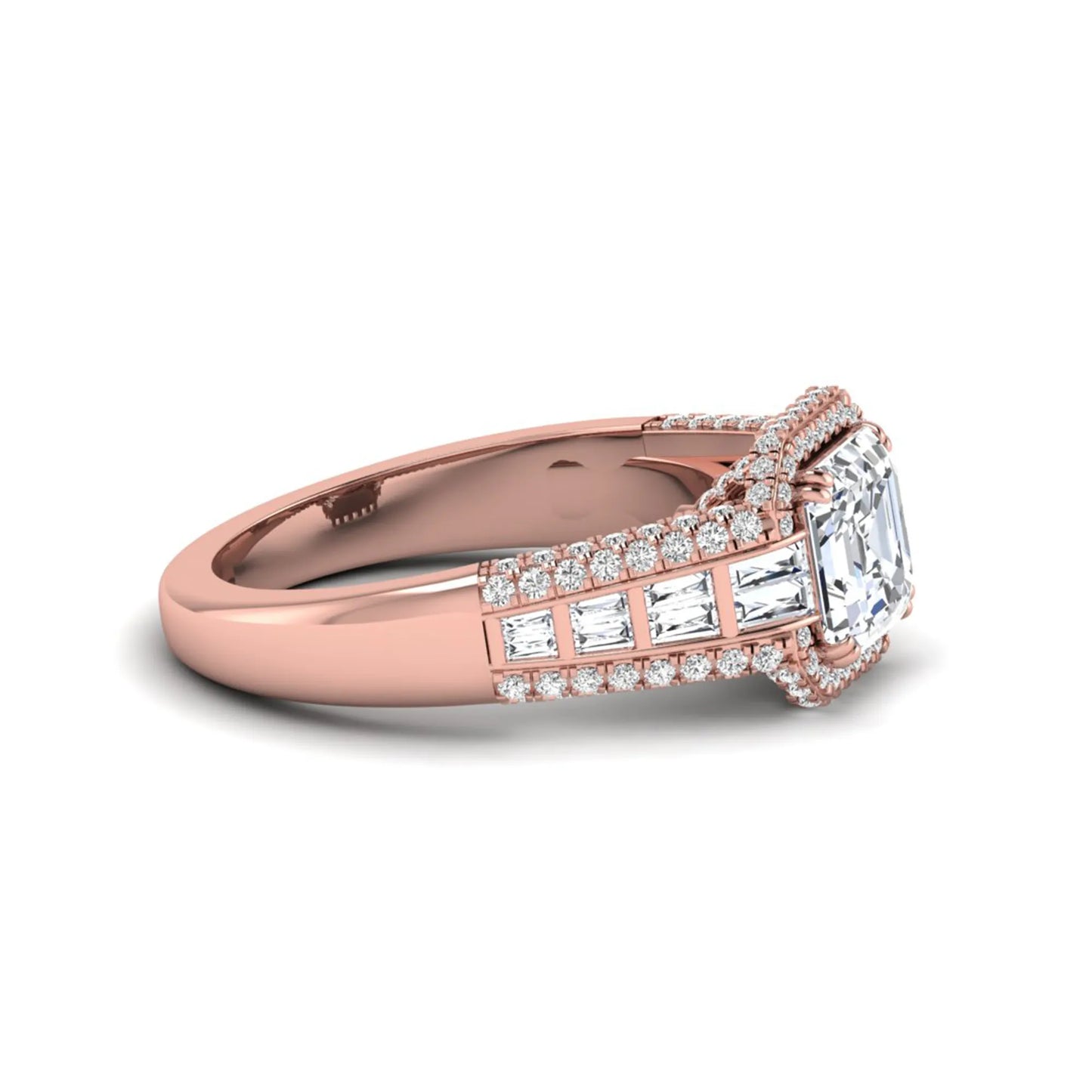 Princess Cluster Prong Set Lab Grown Diamond Engagement Ring