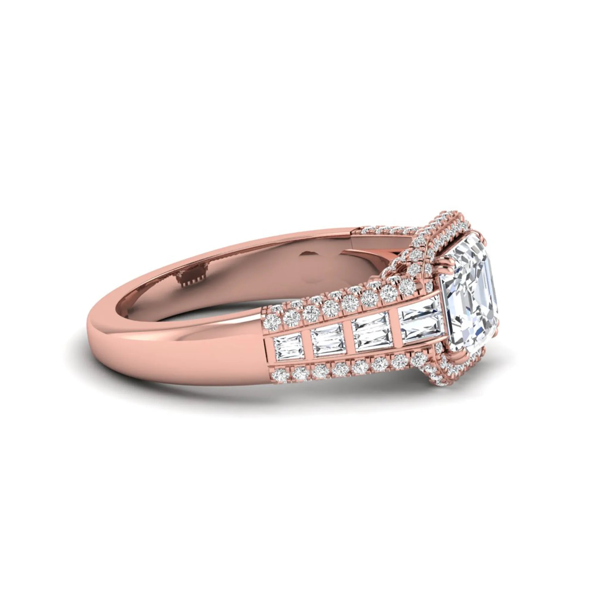 Princess Cluster Prong Set Lab Grown Diamond Engagement Ring