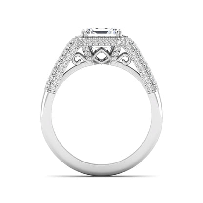 Princess Cluster Prong Set Lab Grown Diamond Engagement Ring
