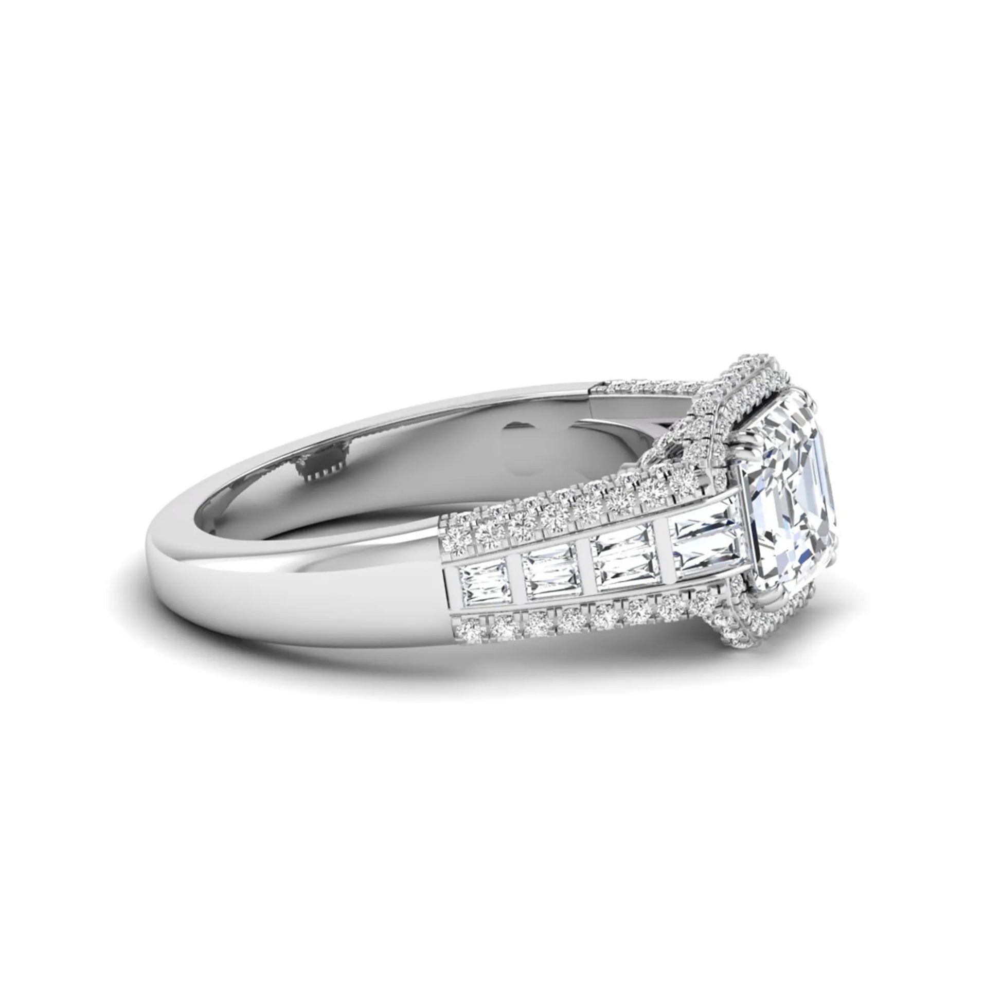 Princess Cluster Prong Set Lab Grown Diamond Engagement Ring