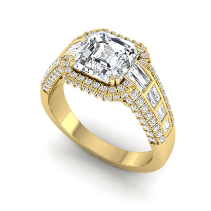 Princess Cluster Prong Set Lab Grown Diamond Engagement Ring