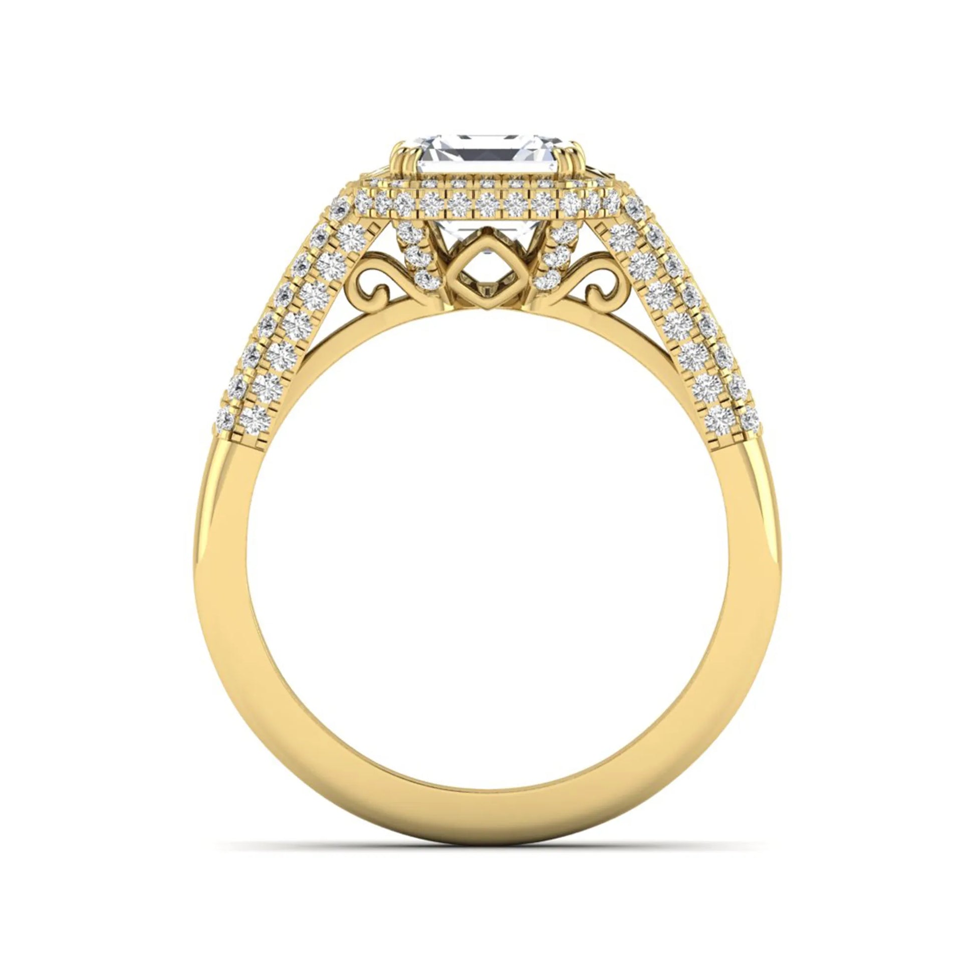 Princess Cluster Prong Set Lab Grown Diamond Engagement Ring