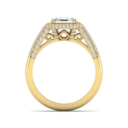 Princess Cluster Prong Set Lab Grown Diamond Engagement Ring