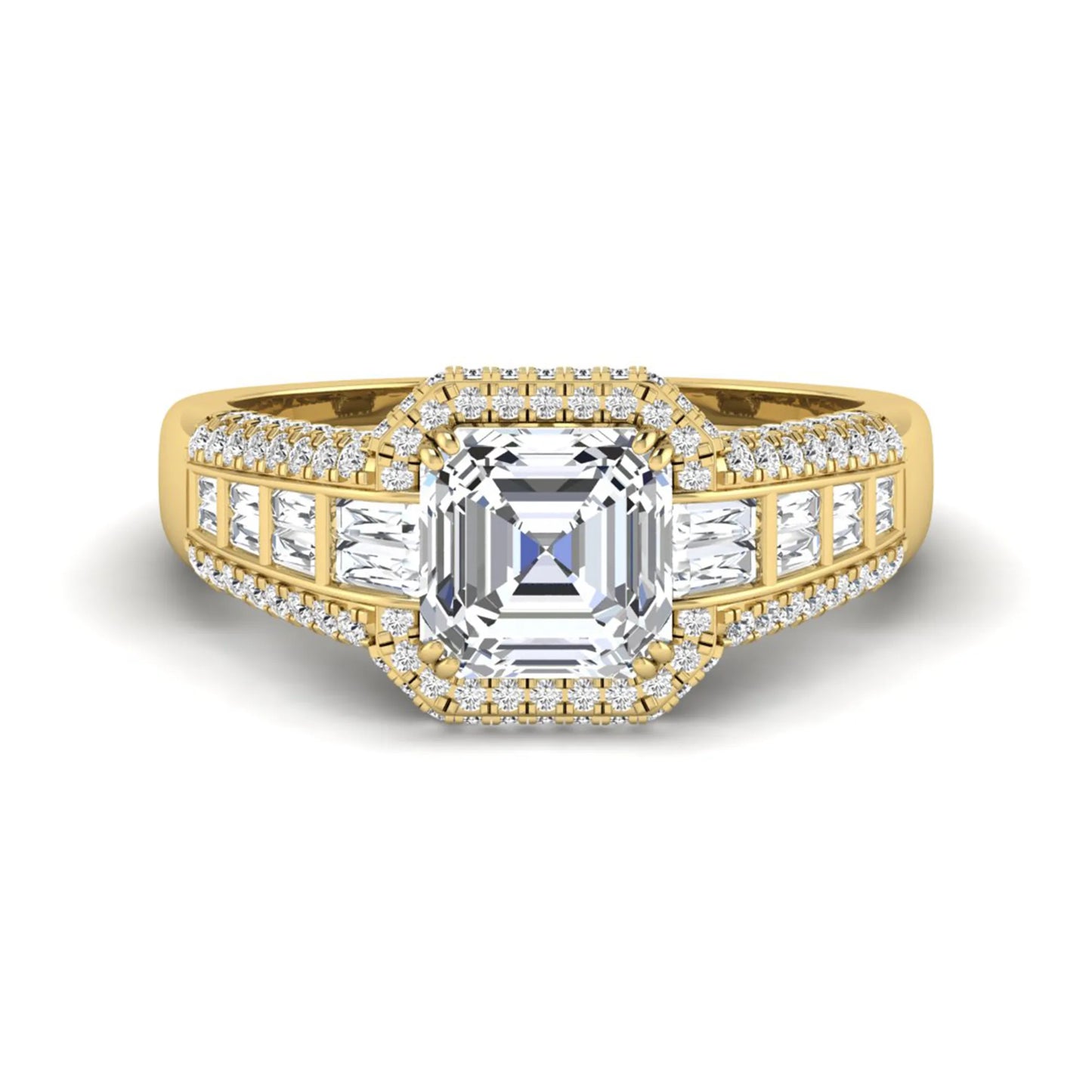 Princess Cluster Prong Set Lab Grown Diamond Engagement Ring