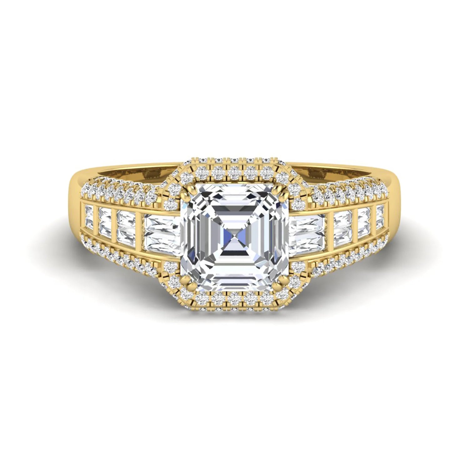 Princess Cluster Prong Set Lab Grown Diamond Engagement Ring