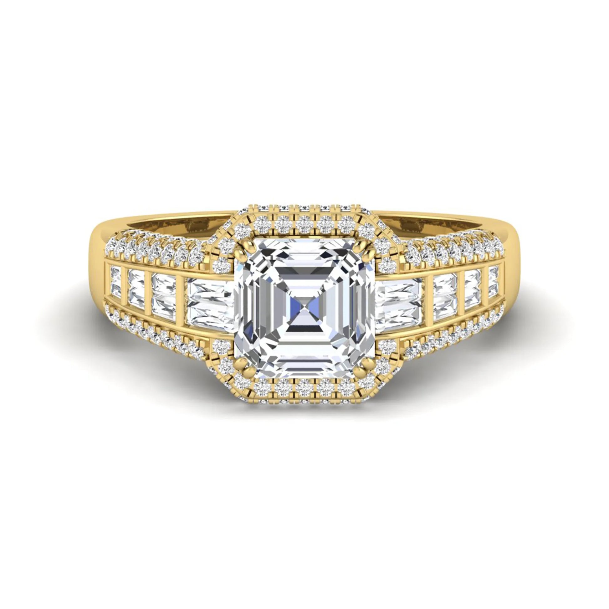 Princess Cluster Prong Set Lab Grown Diamond Engagement Ring