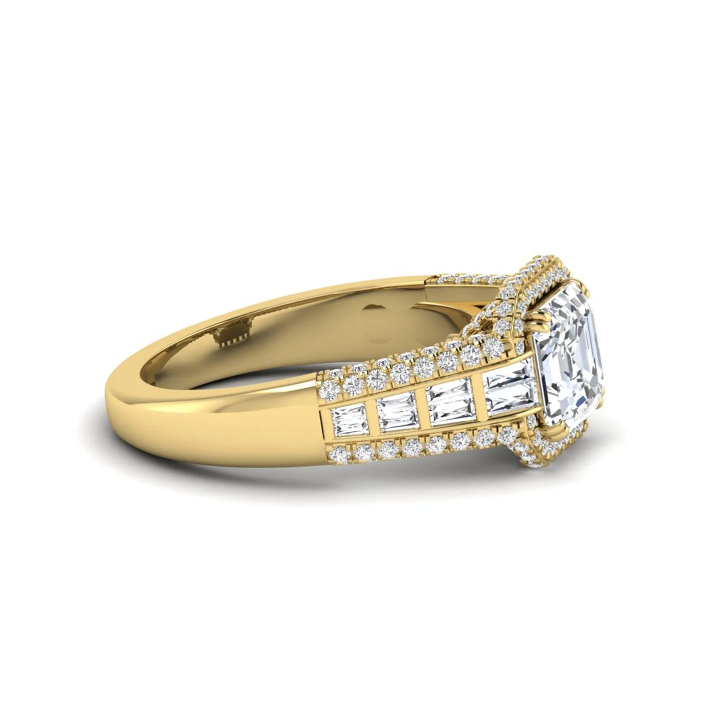 Princess Cluster Prong Set Lab Grown Diamond Engagement Ring