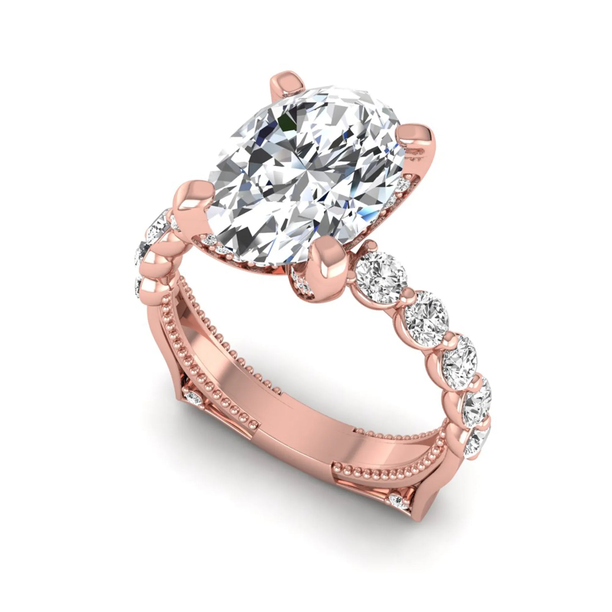 Princess Cluster Prong Set Lab Grown Diamond Engagement Ring