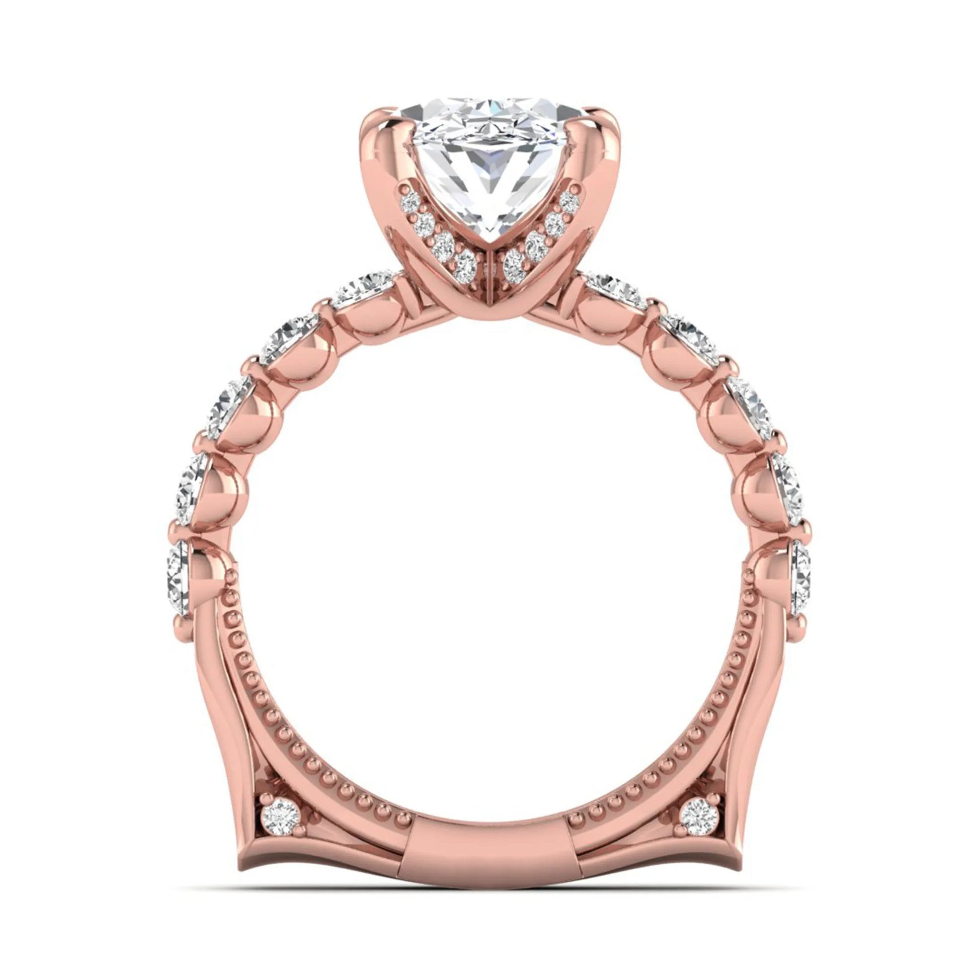 Princess Cluster Prong Set Lab Grown Diamond Engagement Ring