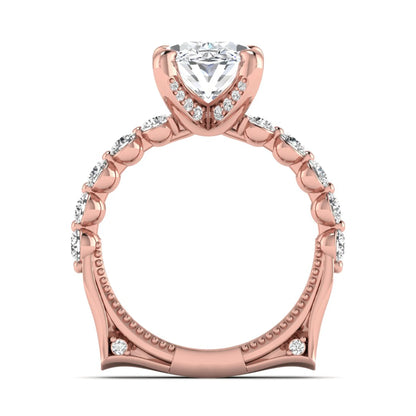 Princess Cluster Prong Set Lab Grown Diamond Engagement Ring