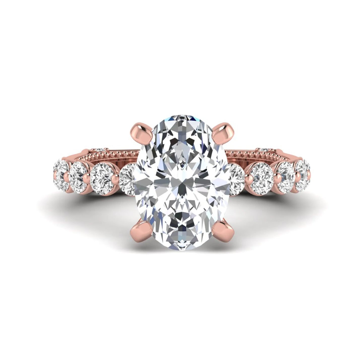 Princess Cluster Prong Set Lab Grown Diamond Engagement Ring