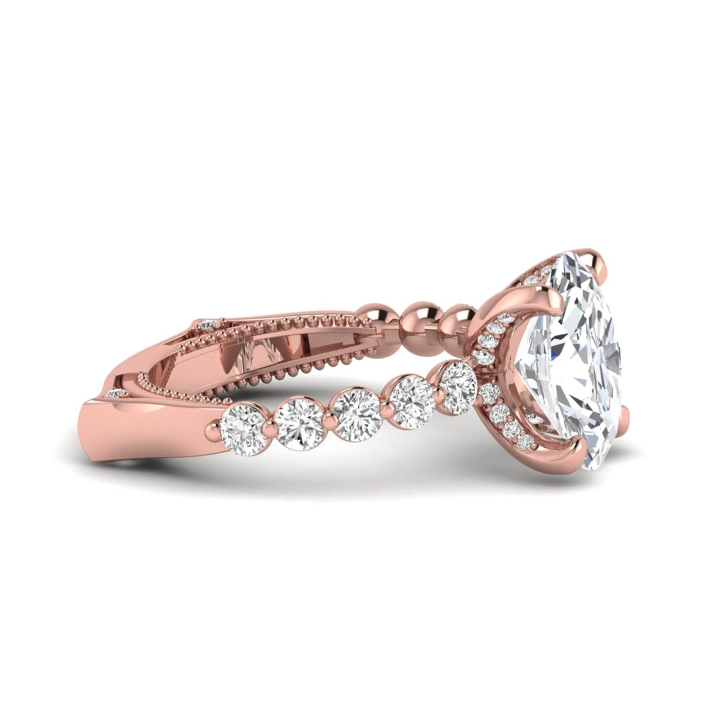 Princess Cluster Prong Set Lab Grown Diamond Engagement Ring