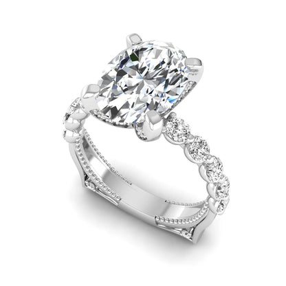Princess Cluster Prong Set Lab Grown Diamond Engagement Ring