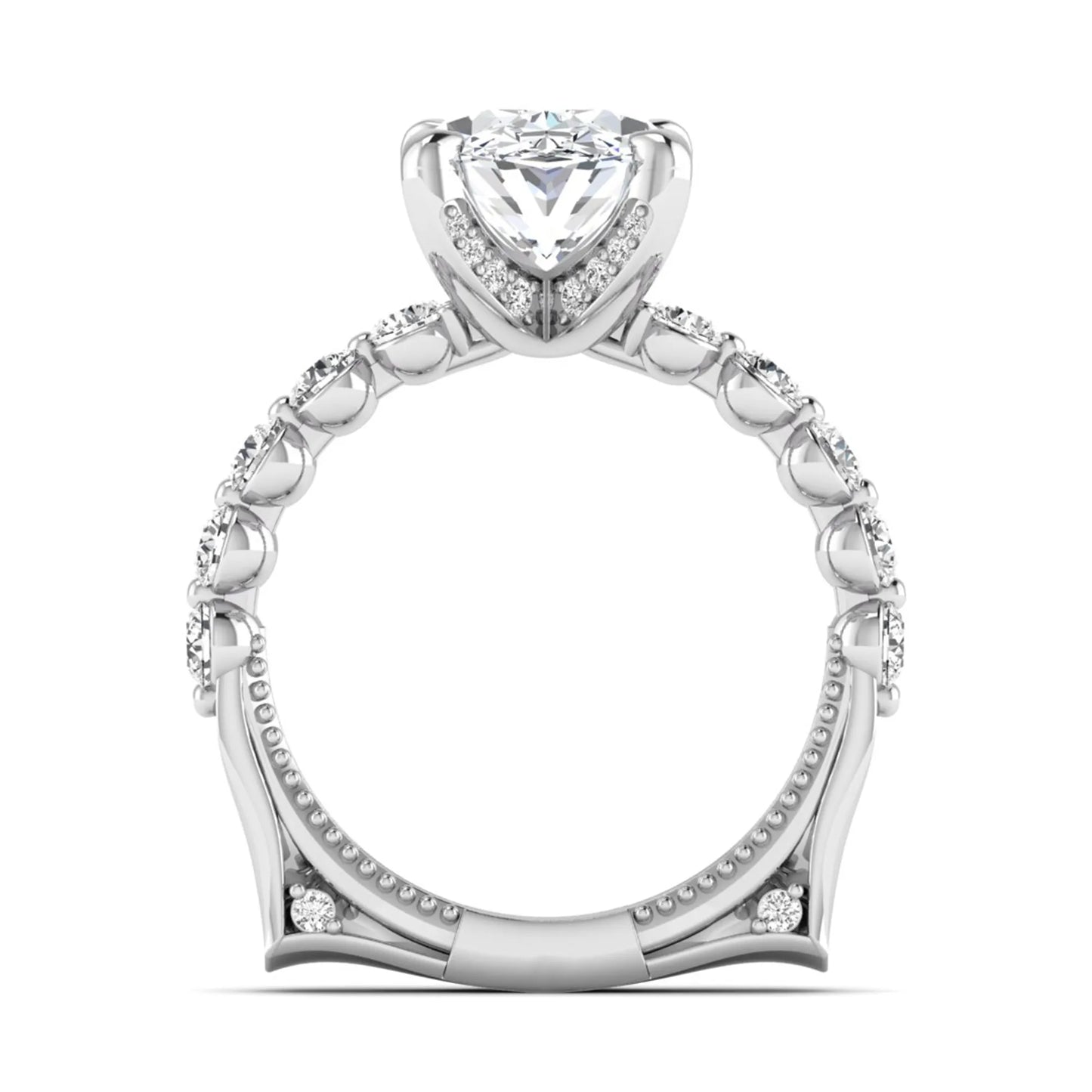 Princess Cluster Prong Set Lab Grown Diamond Engagement Ring