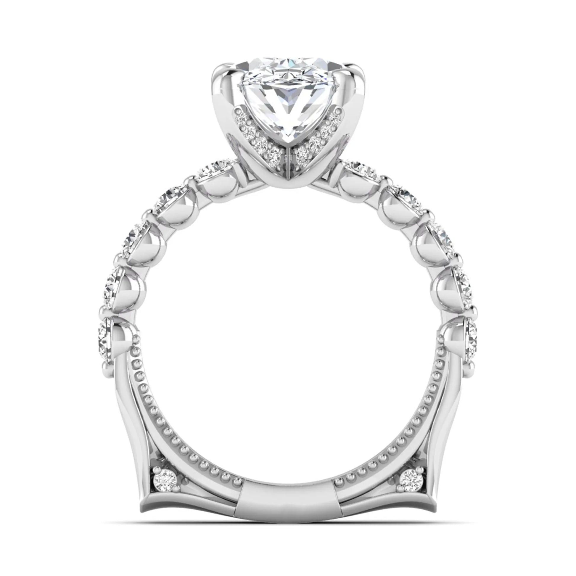 Princess Cluster Prong Set Lab Grown Diamond Engagement Ring
