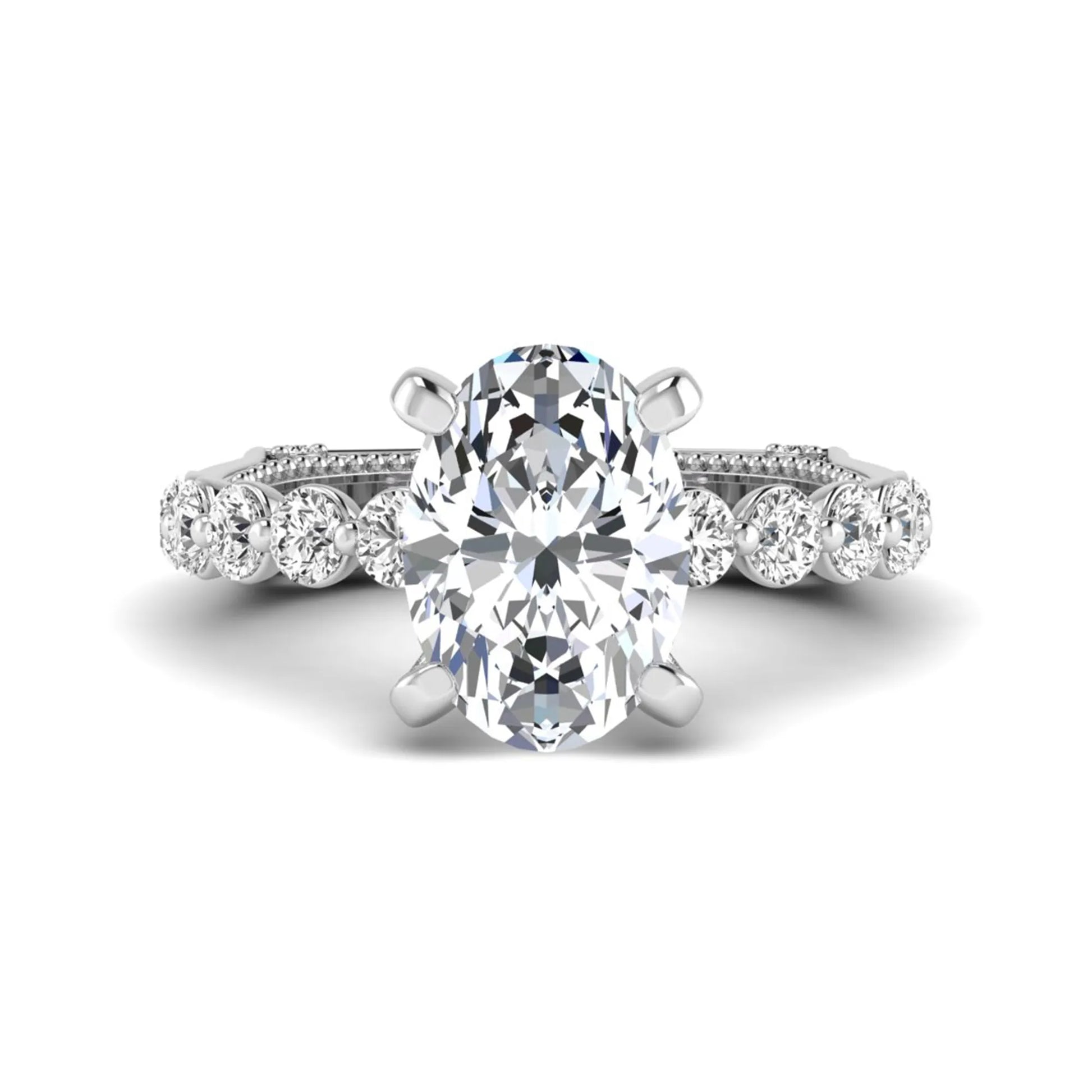 Princess Cluster Prong Set Lab Grown Diamond Engagement Ring