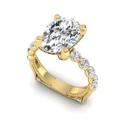 Princess Cluster Prong Set Lab Grown Diamond Engagement Ring