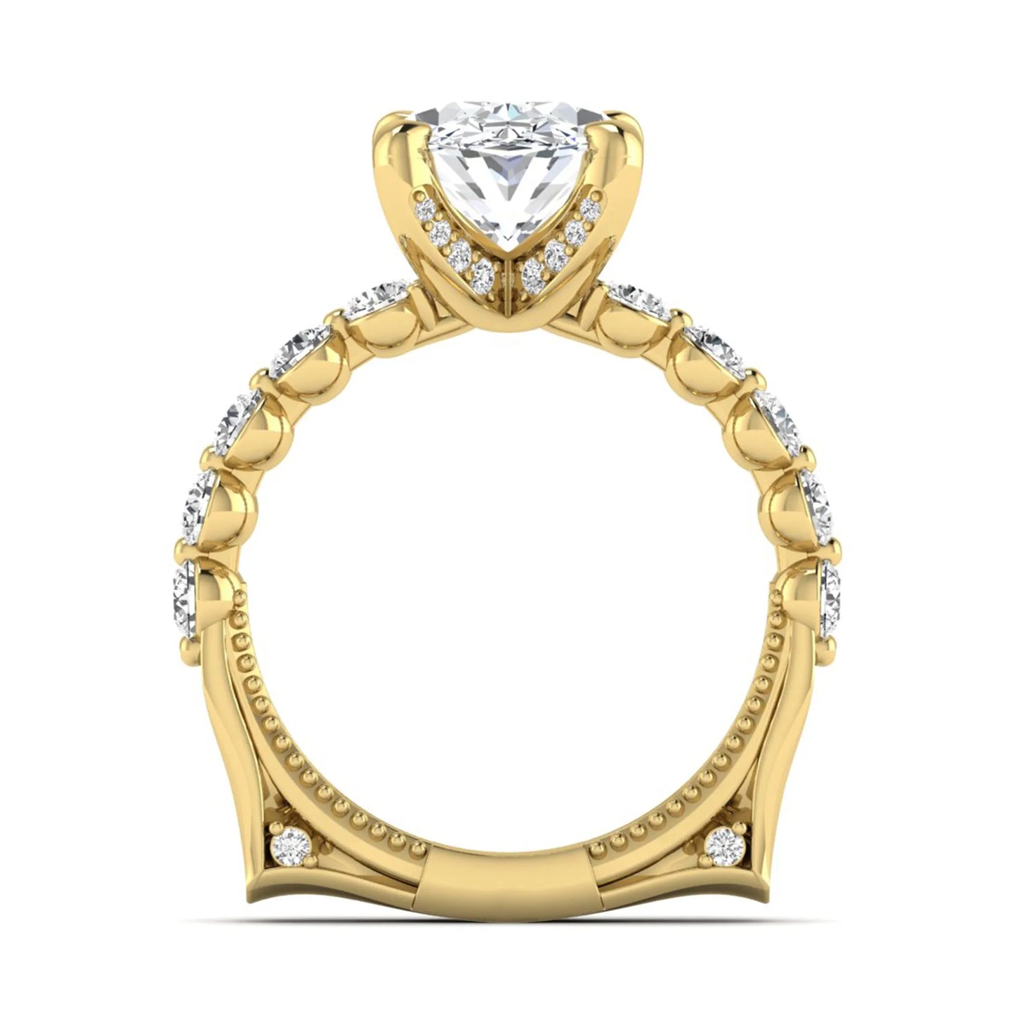 Princess Cluster Prong Set Lab Grown Diamond Engagement Ring