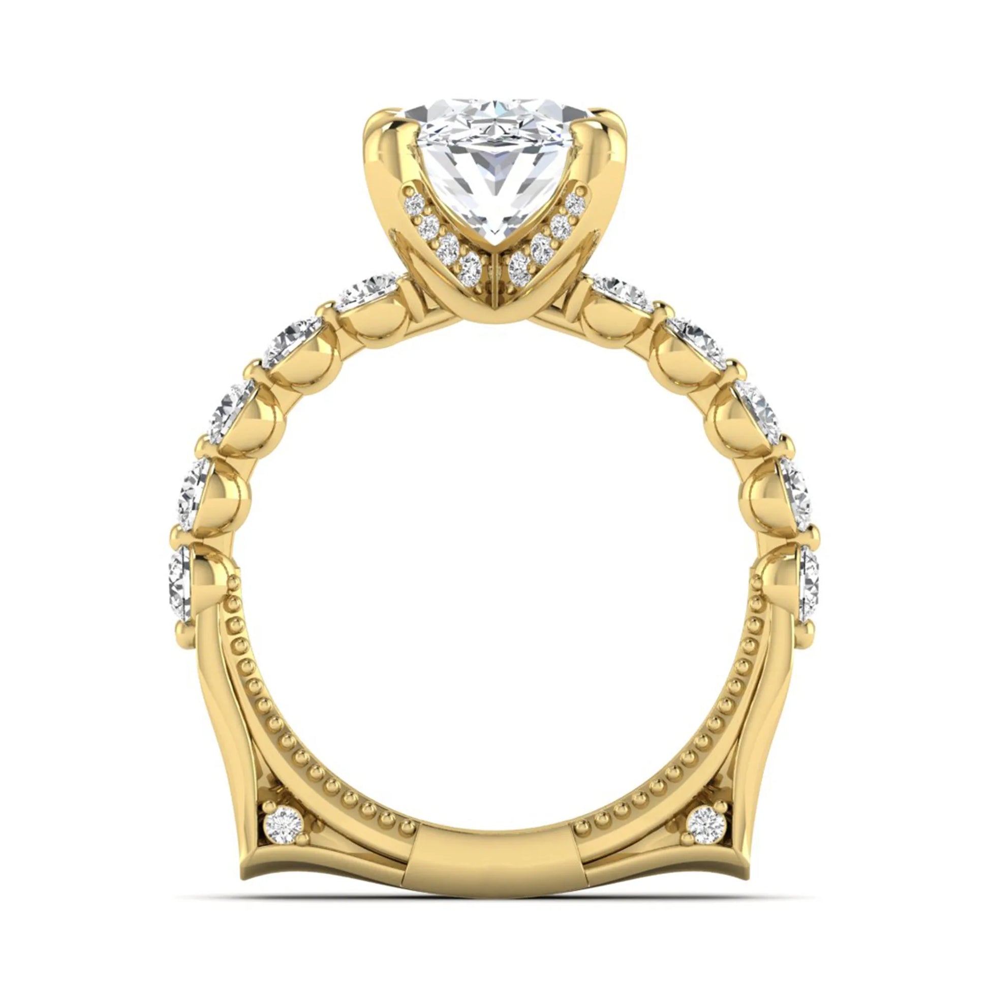 Princess Cluster Prong Set Lab Grown Diamond Engagement Ring