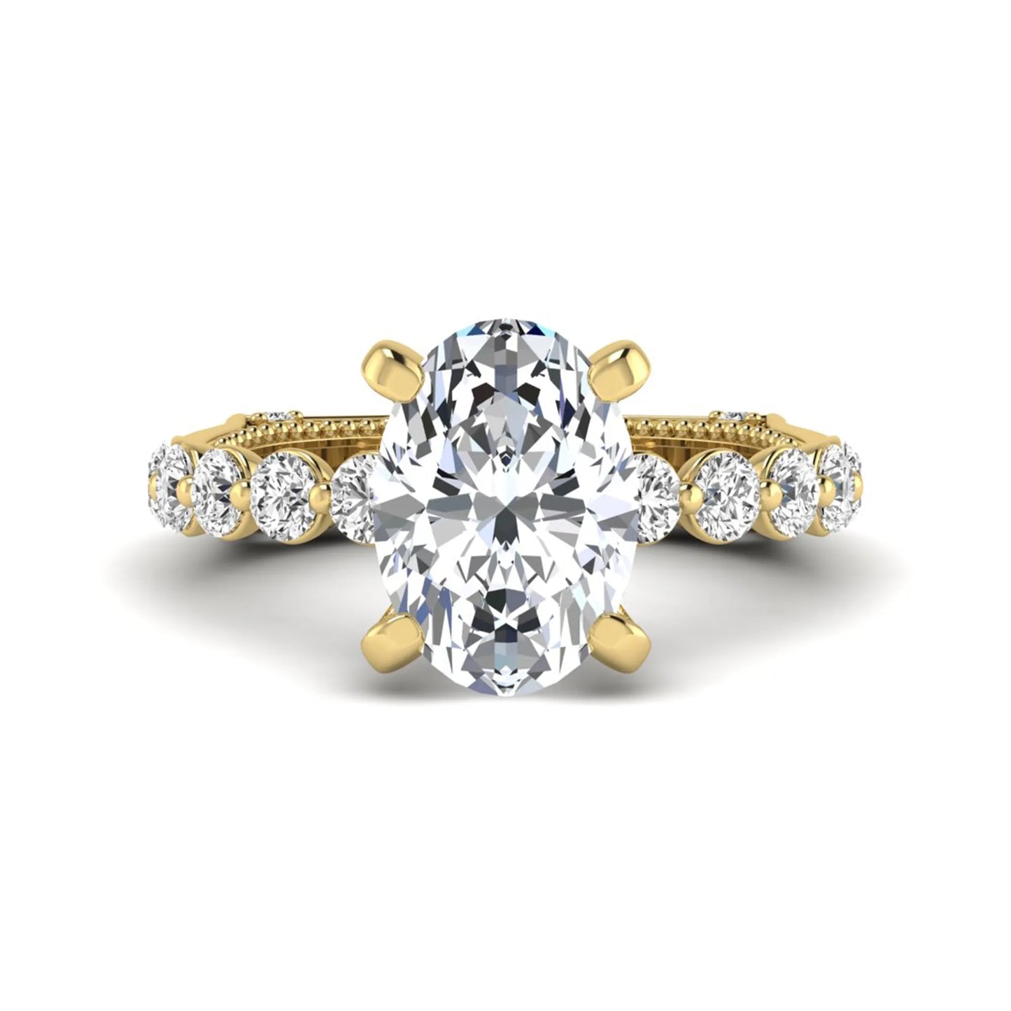 Princess Cluster Prong Set Lab Grown Diamond Engagement Ring