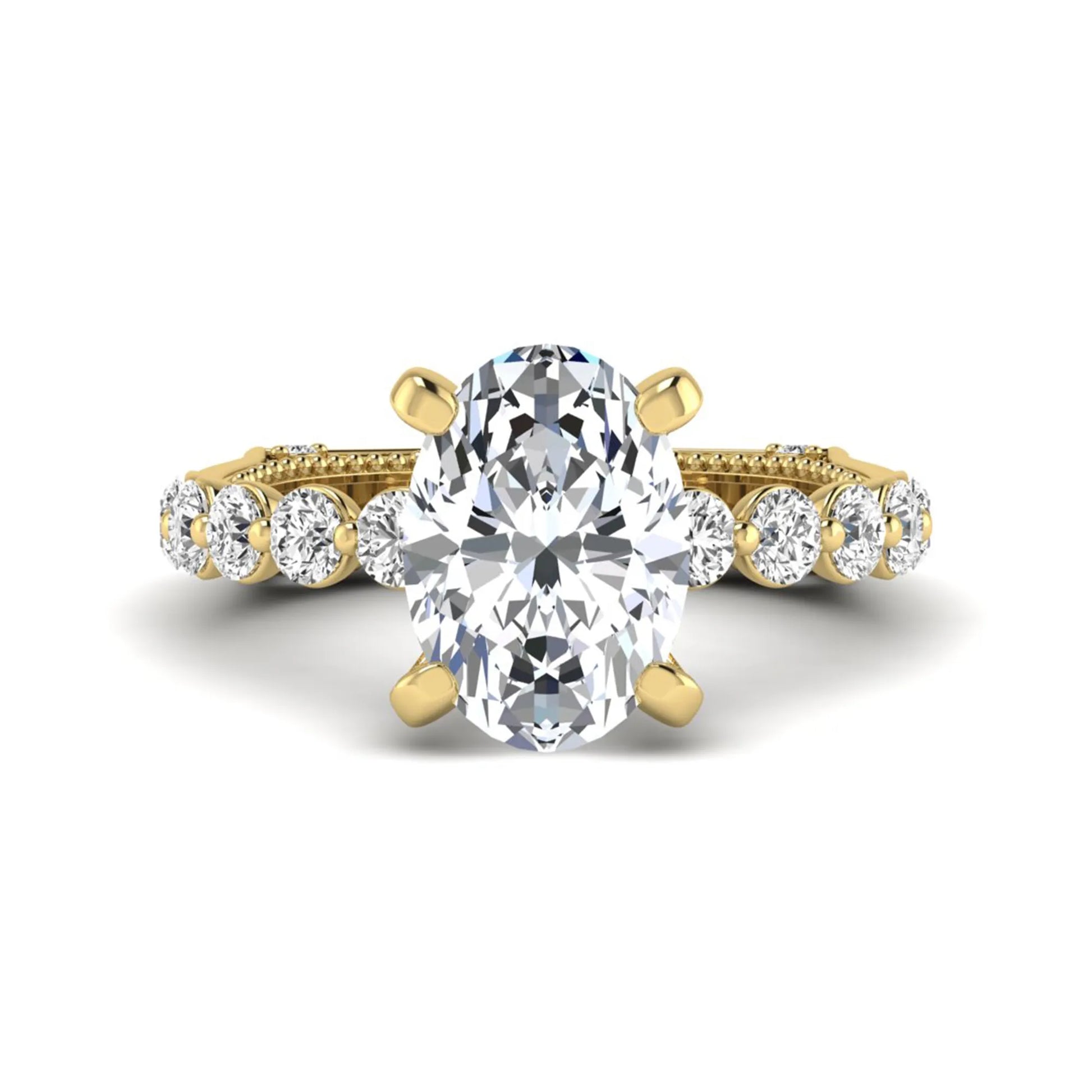 Princess Cluster Prong Set Lab Grown Diamond Engagement Ring