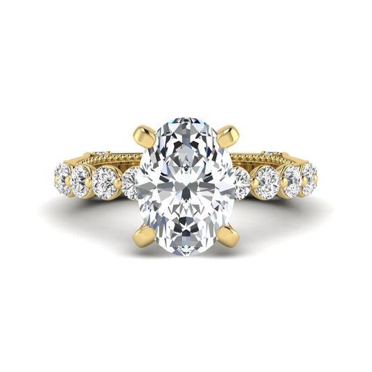 Princess Cluster Prong Set Lab Grown Diamond Engagement Ring