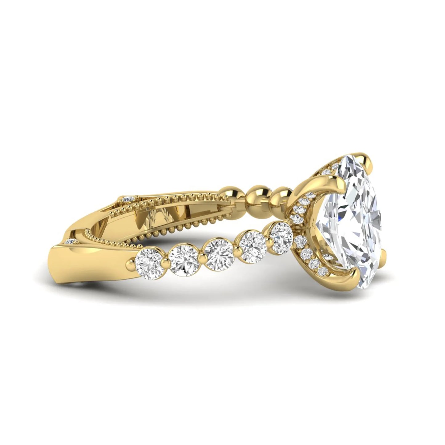 Princess Cluster Prong Set Lab Grown Diamond Engagement Ring