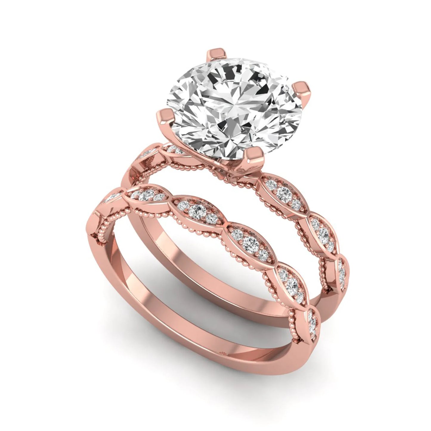 Princess Cluster Prong Set Lab Grown Diamond Engagement Ring