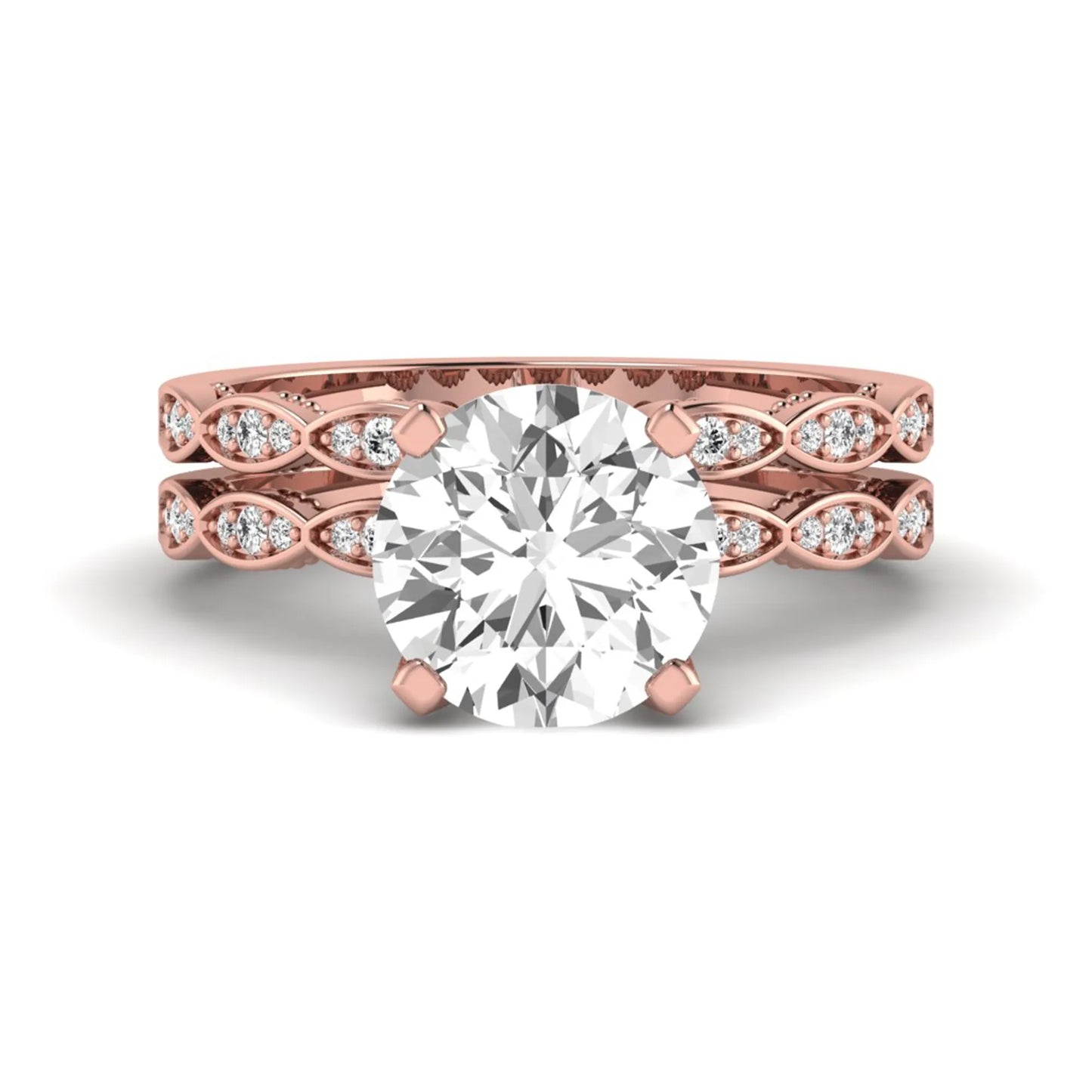 Princess Cluster Prong Set Lab Grown Diamond Engagement Ring