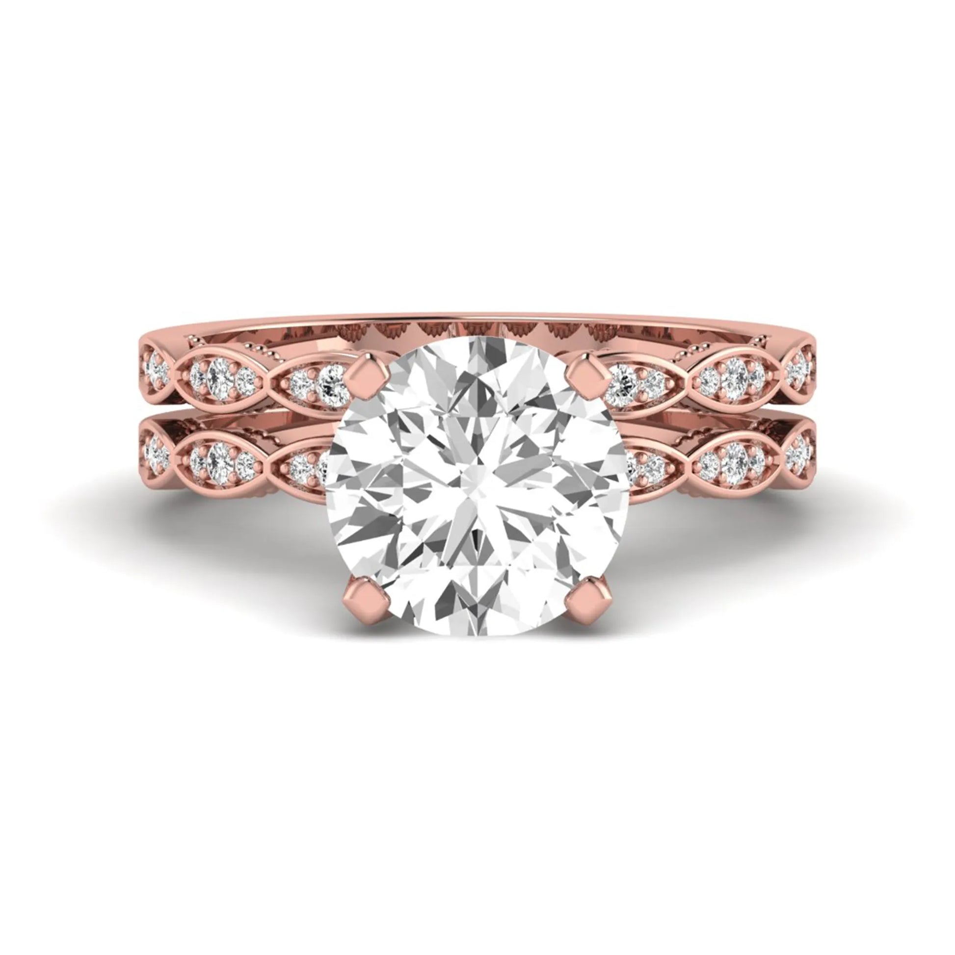Princess Cluster Prong Set Lab Grown Diamond Engagement Ring