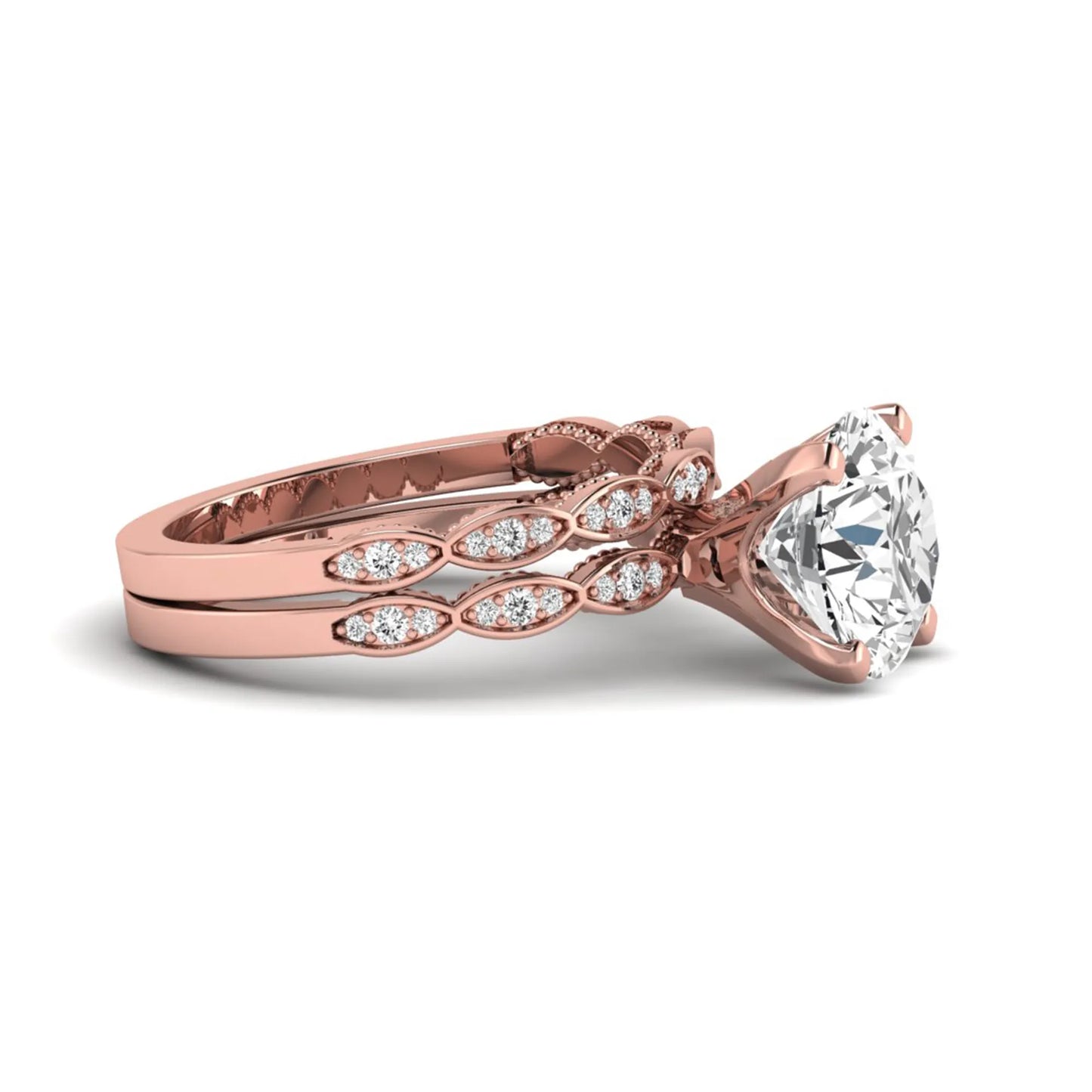 Princess Cluster Prong Set Lab Grown Diamond Engagement Ring