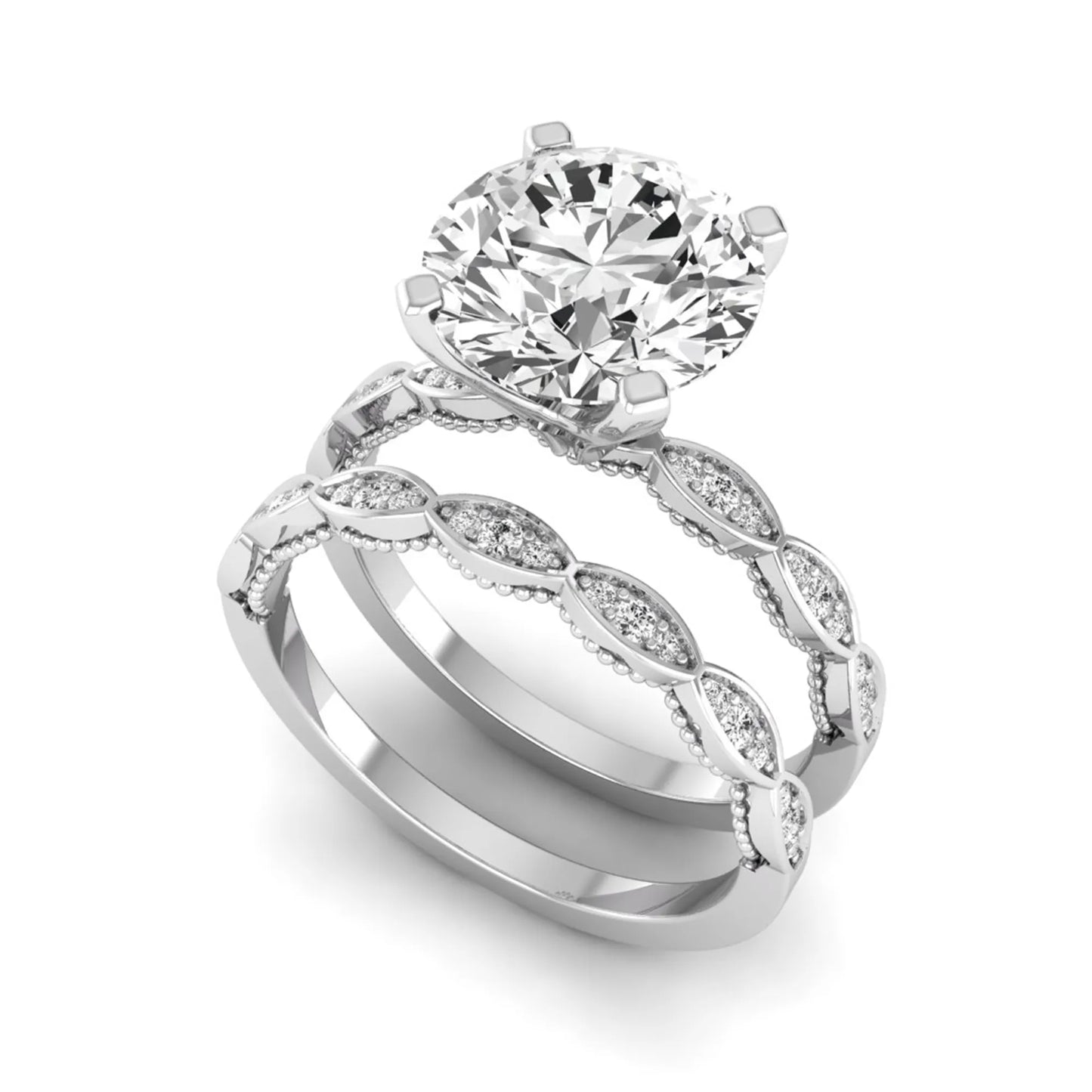 Princess Cluster Prong Set Lab Grown Diamond Engagement Ring