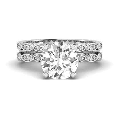 Princess Cluster Prong Set Lab Grown Diamond Engagement Ring