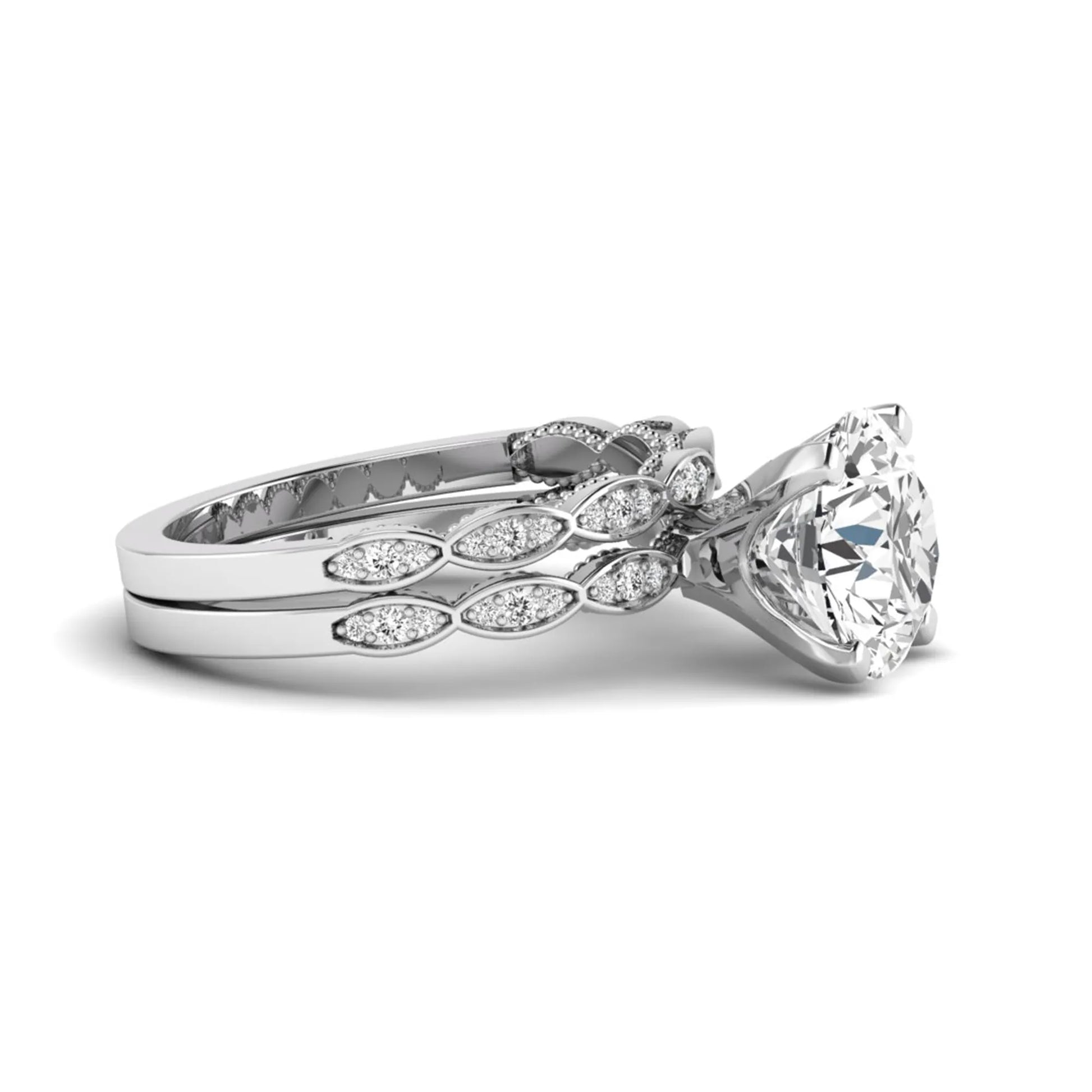 Princess Cluster Prong Set Lab Grown Diamond Engagement Ring