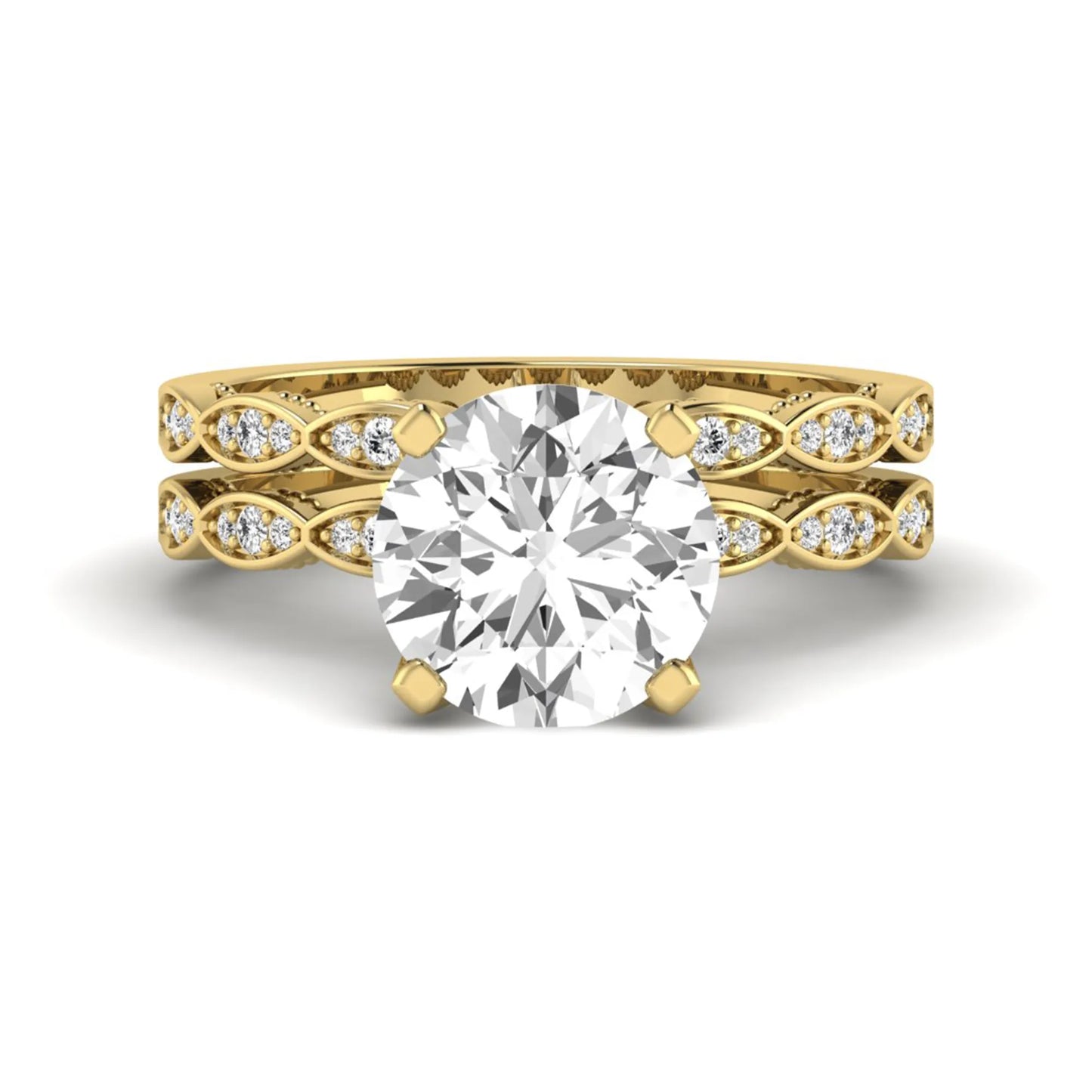 Princess Cluster Prong Set Lab Grown Diamond Engagement Ring