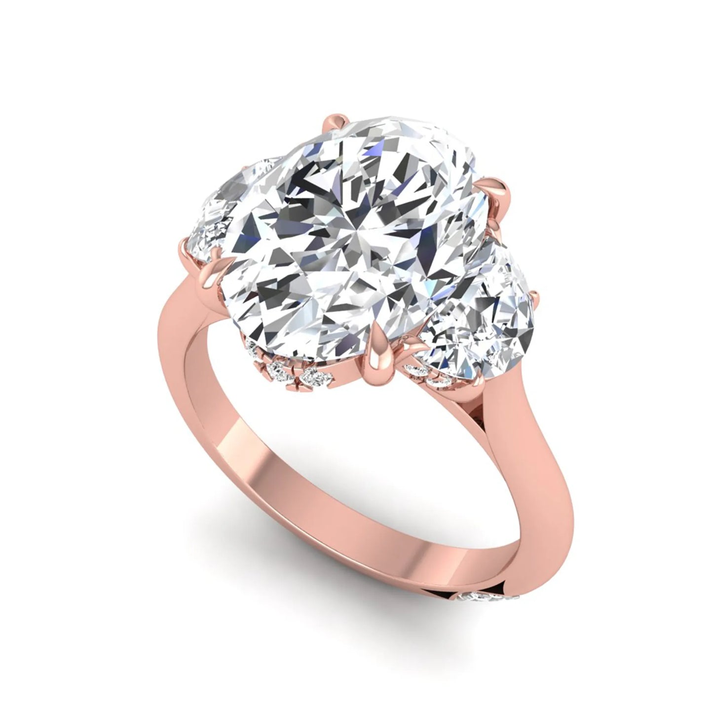 Princess Cluster Prong Set Lab Grown Diamond Engagement Ring