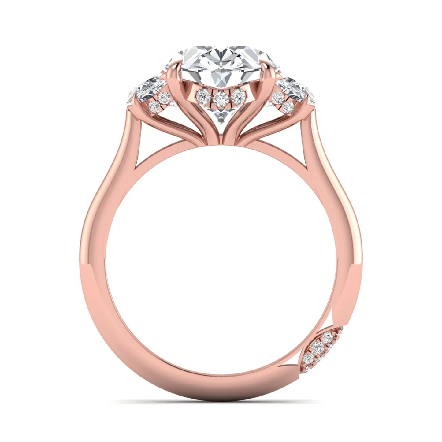Princess Cluster Prong Set Lab Grown Diamond Engagement Ring